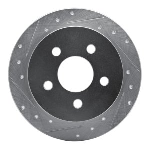Buick Century Brake Rotor (1) - Rear Left - R1 Concepts - Drilled & Slotted - Silver - `97-`05
